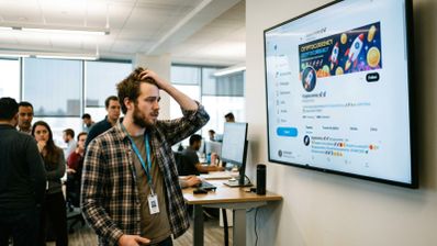 Trabajador de Microsoft viendo el hackeo a la cuenta de X de la compañía
