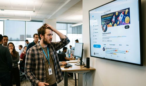 Trabajador de Microsoft viendo el hackeo a la cuenta de X de la compañía