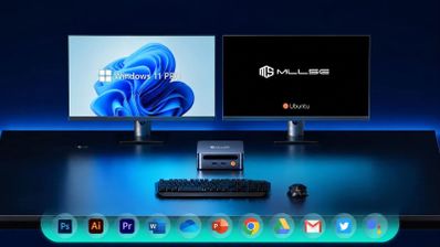 El Mini PC Mllse M4 conectado a dos pantallas