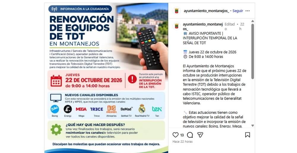 Renovación de equipos de la TDT