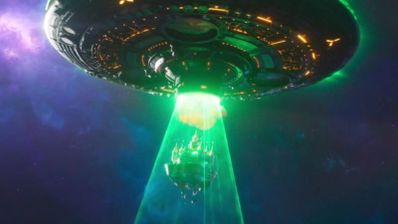 Una escena de Super Mario Galaxy: La película con la nave de Bowsi