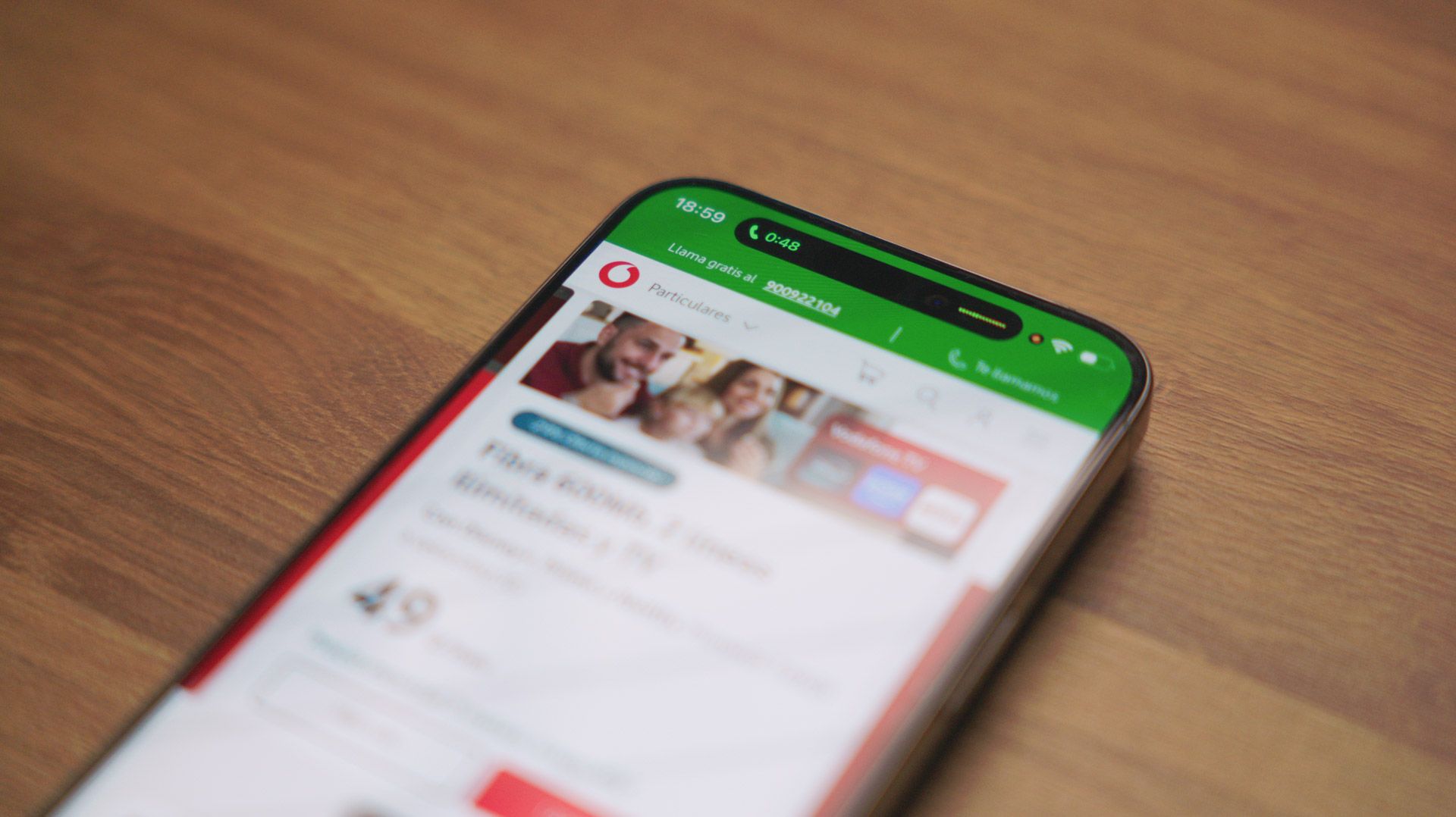 Interfaz de la web de Vodafone en el móvil | Foto ADSLZone