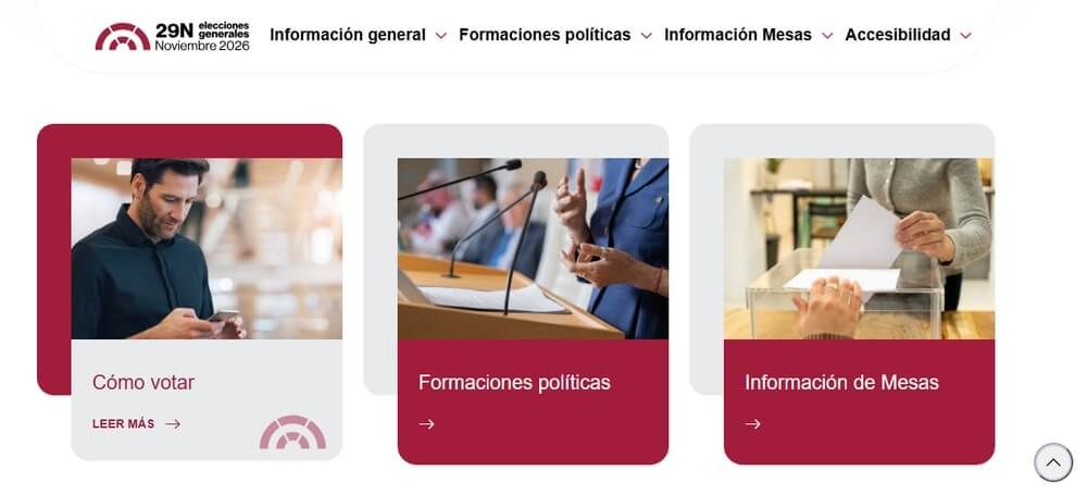 Web de las Elecciones 2026