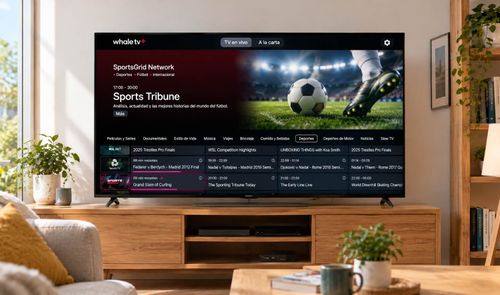 Una Smart TV con el canal SportsGrid Network