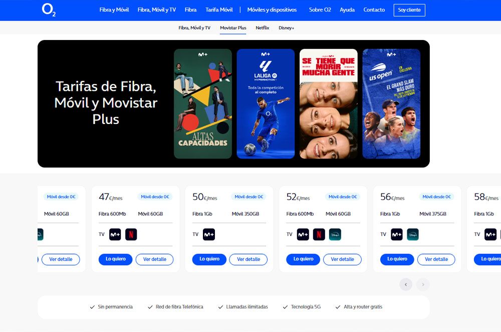 página web de O2