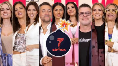 Composición de rostros de presentadores y colaboradores junto al logotipo del canal La Séptima.