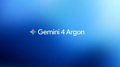 Logotipo de Gemini 4 Argon sobre un fondo azul degradado con textura de puntos.