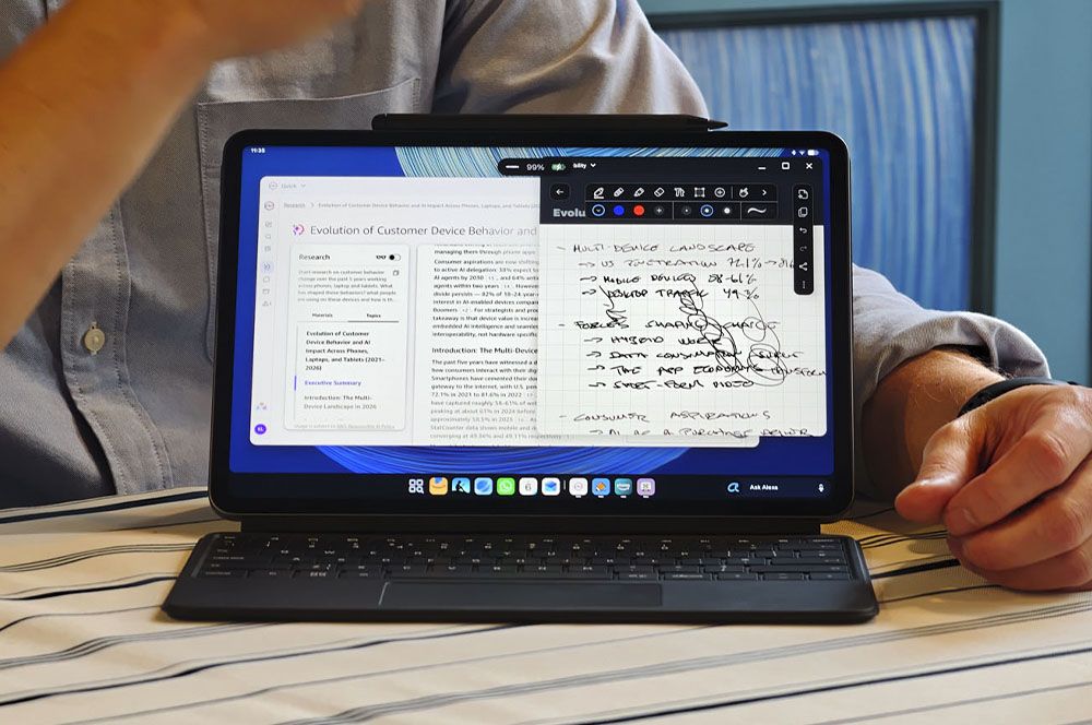 usando lápiz en la nueva tablet de Amazon