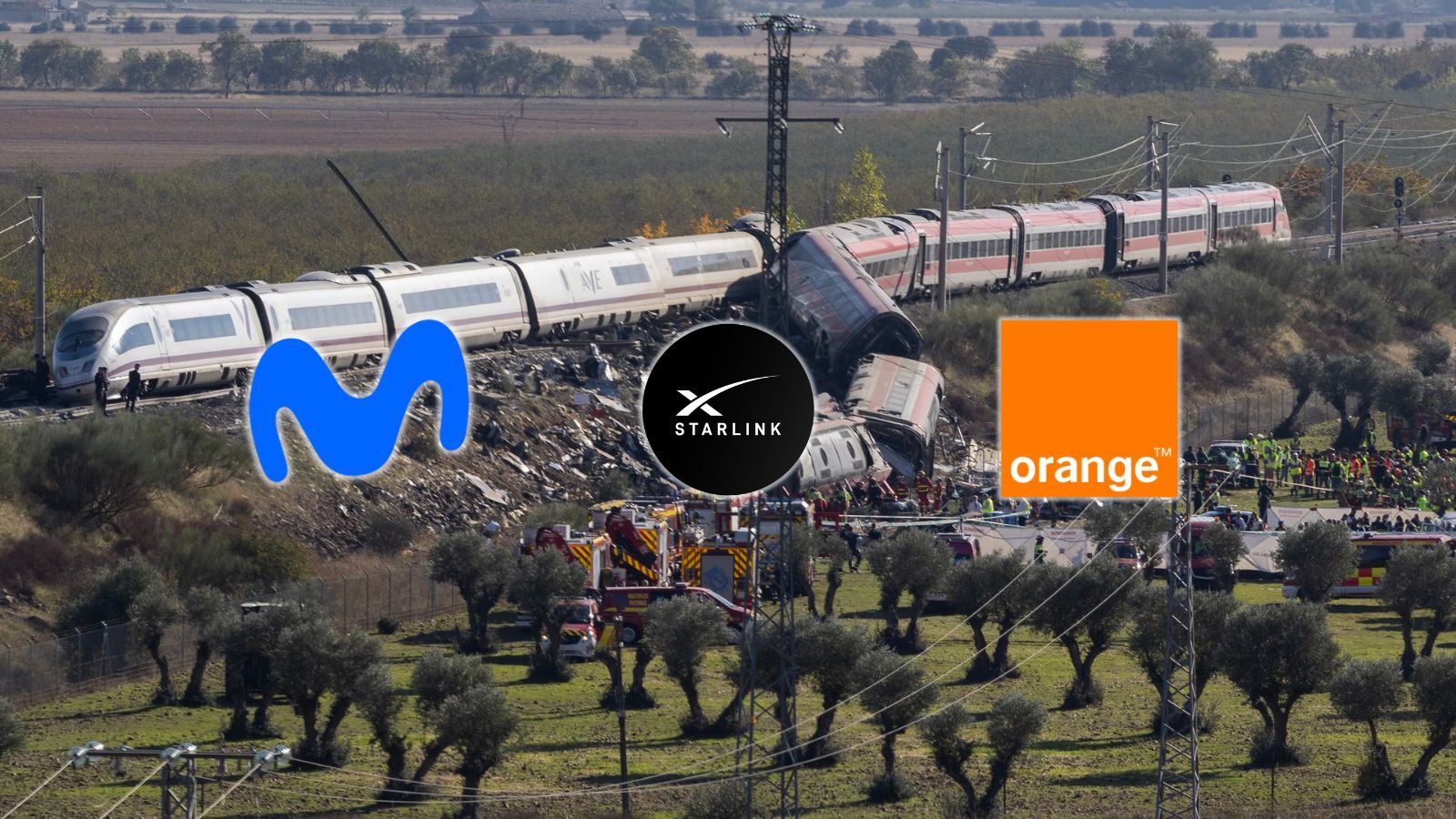 Orange y Movistar activan conectividad satélite con Starlink tras el accidente de tren de Toledo