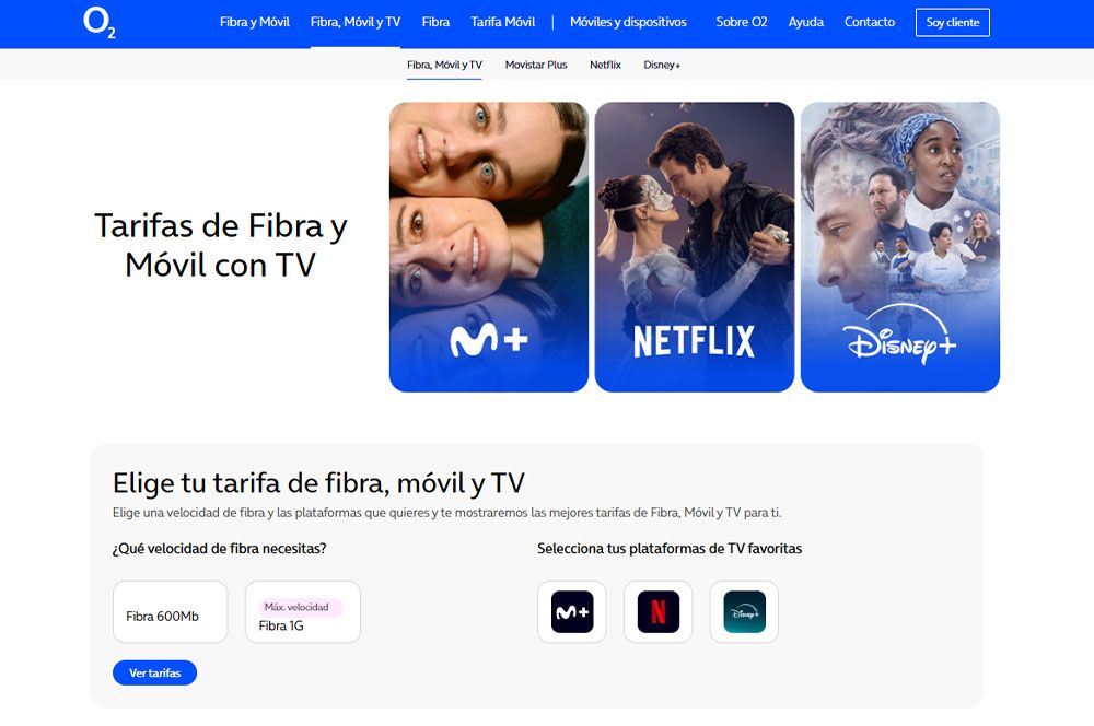 página web de O2