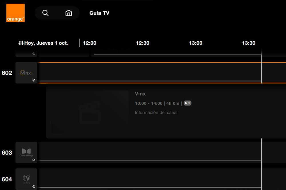 parrilla de Orange TV