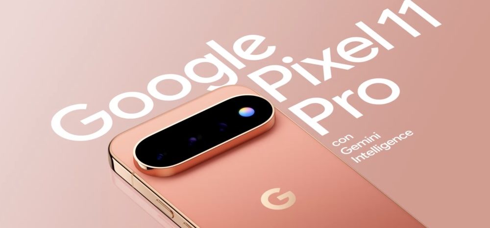 Detalle de la parte trasera del Google Pixel 11 Pro en color rosa con su módulo de cámaras triple.