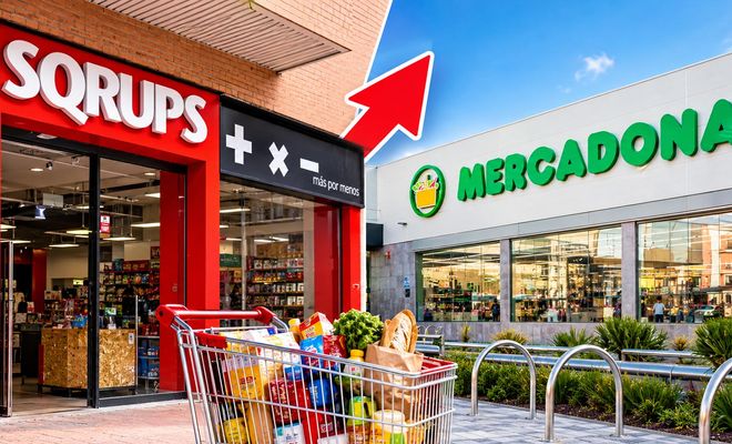 supermercados Squrps y Mercadona