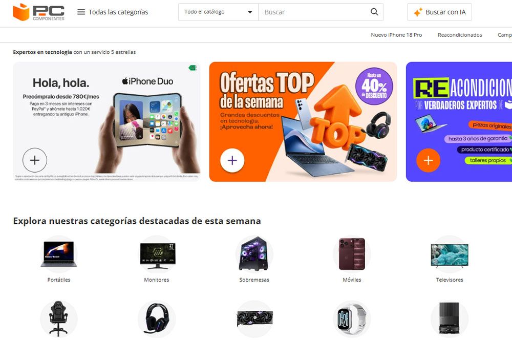 tienda online de PcComponentes