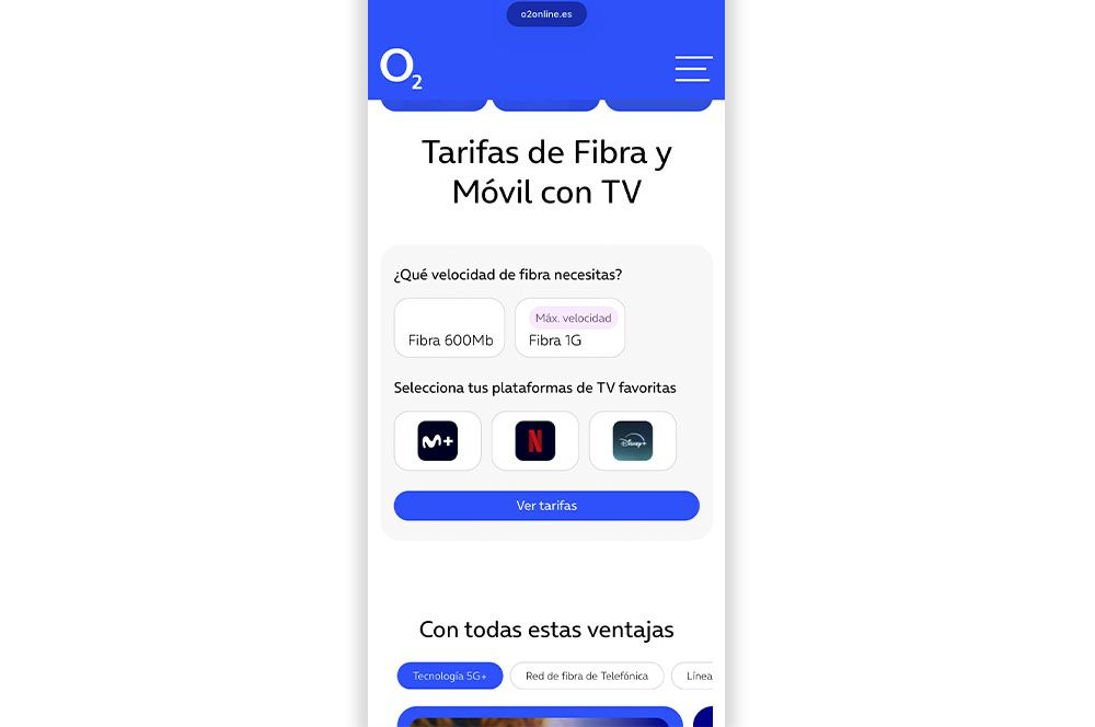 página web O2