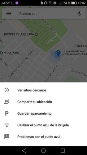 menu Google Maps