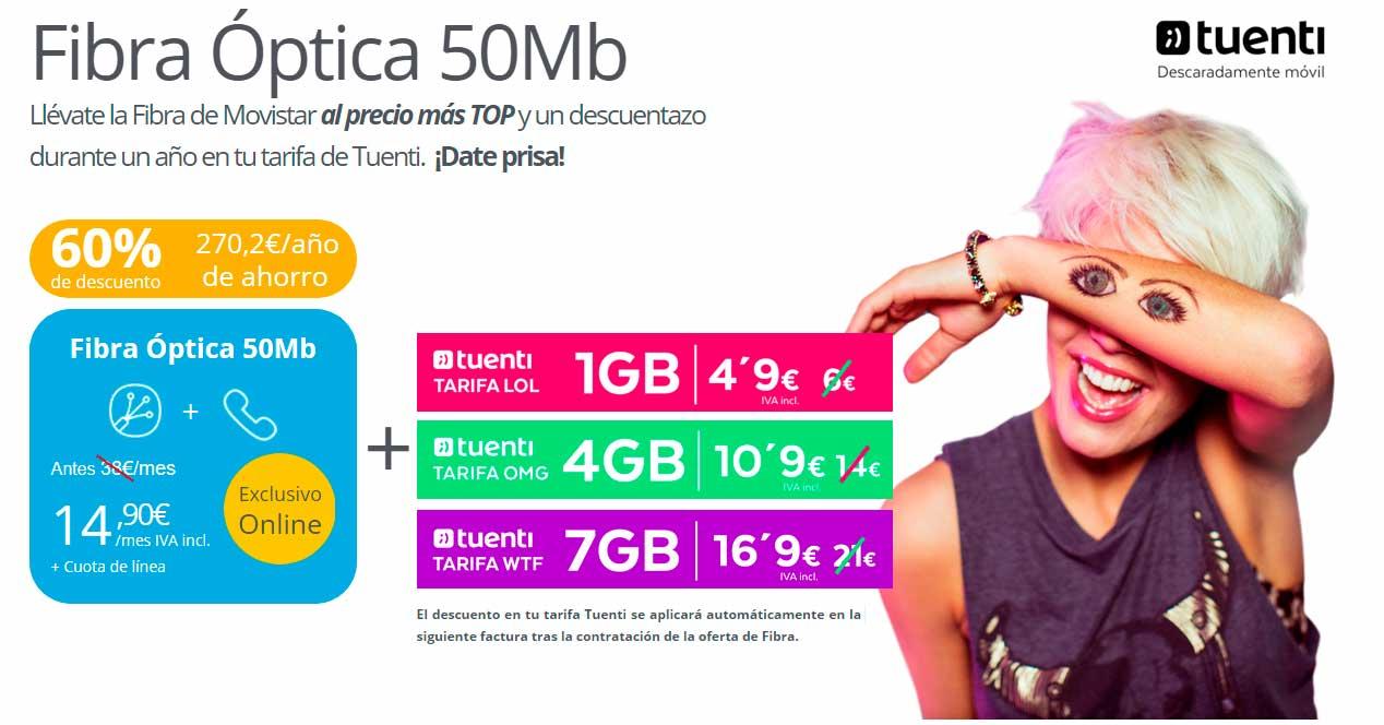 Nueva Movistar y línea móvil Tuenti más barata por menos de 40 euros
