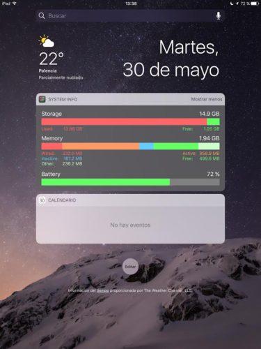 Screen iOS 10 widgets