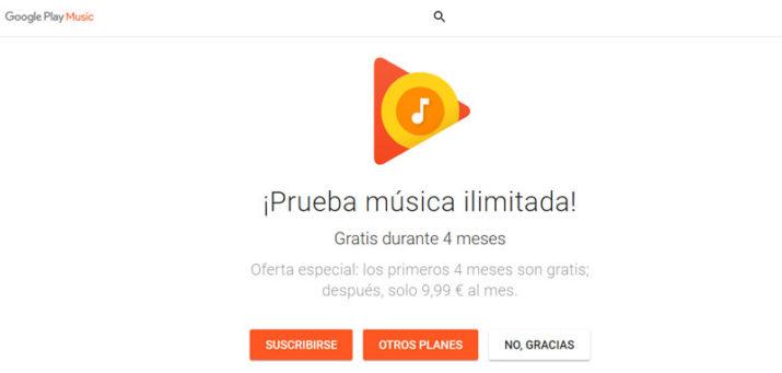 Oferta Google Play Music