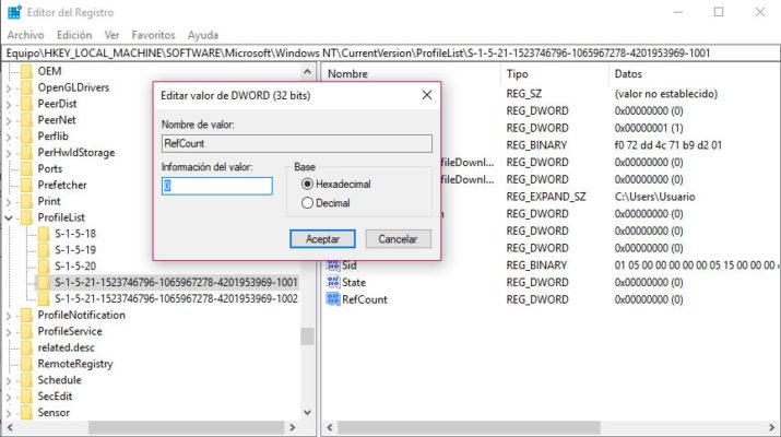 reg2 715x400 - BLOG - Cómo Recuperar una cuenta de usuario dañana en Windows 10