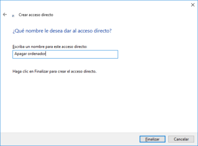 2. apagar windows 10 acceso directo 2 400x296 - BLOG - 6 Formas de apagar el equipo con Windows 10