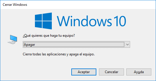 apagar windows 10 teclado alt f4 - BLOG - 6 Formas de apagar el equipo con Windows 10