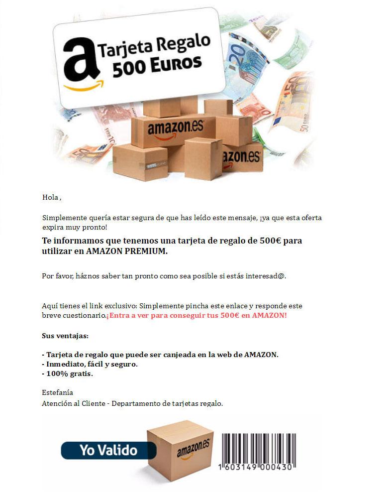 tarjeta regalo de 500 euros de Amazon