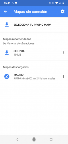 Google Maps sin conexión