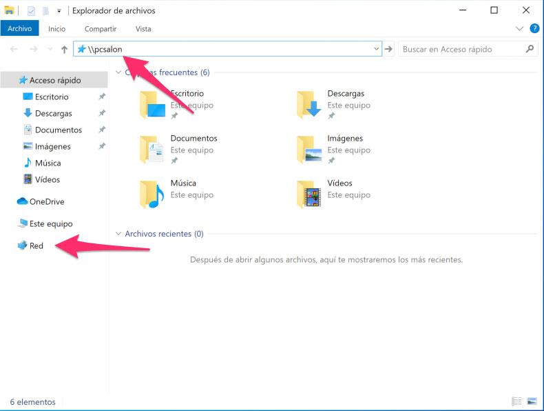 Cómo acceder a los recursos compartidos de un ordenador en Windows
