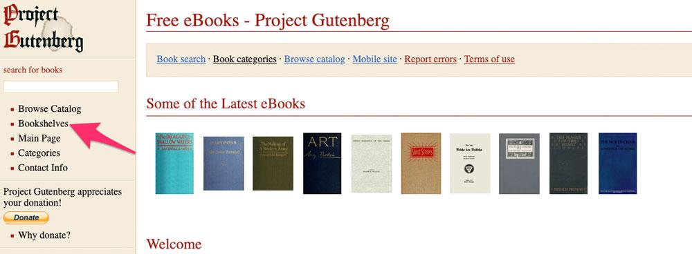 Portada de Project Gutenberg