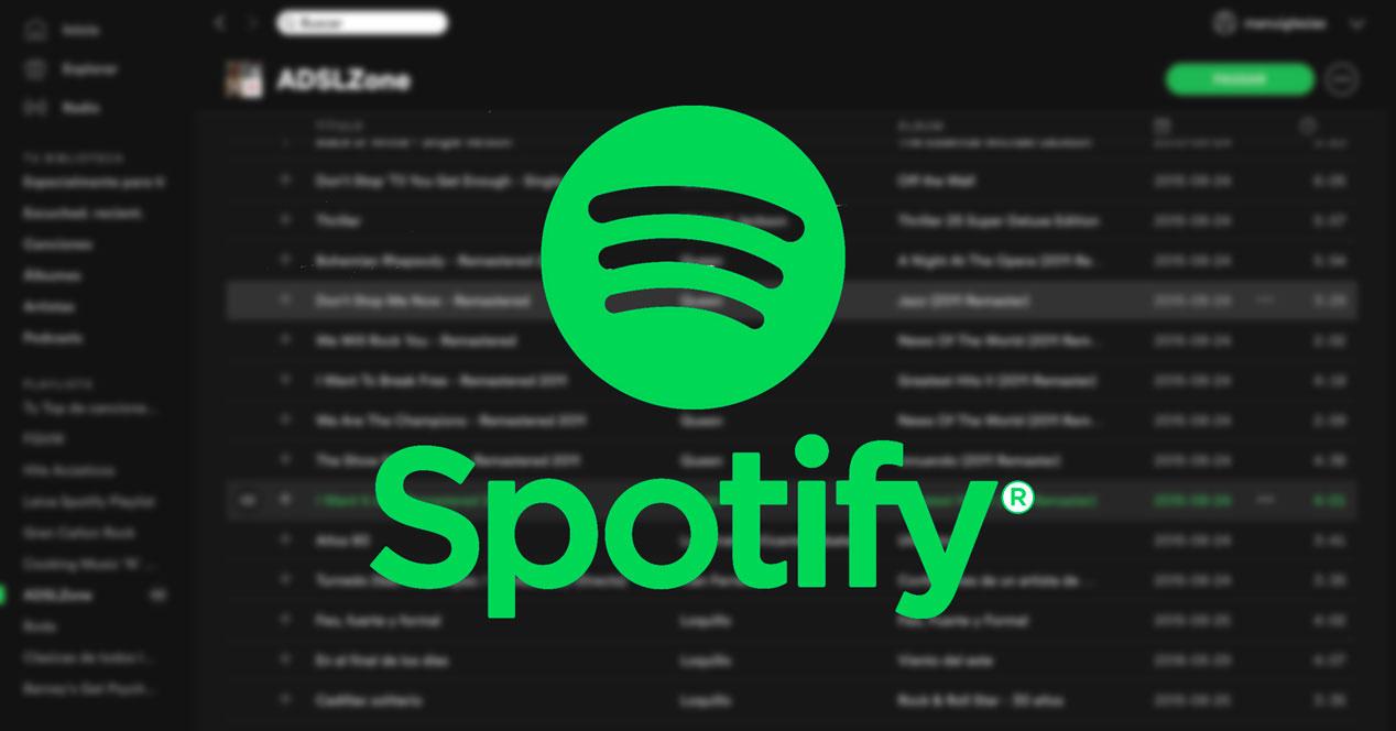 Ventana de Spotify con su logo