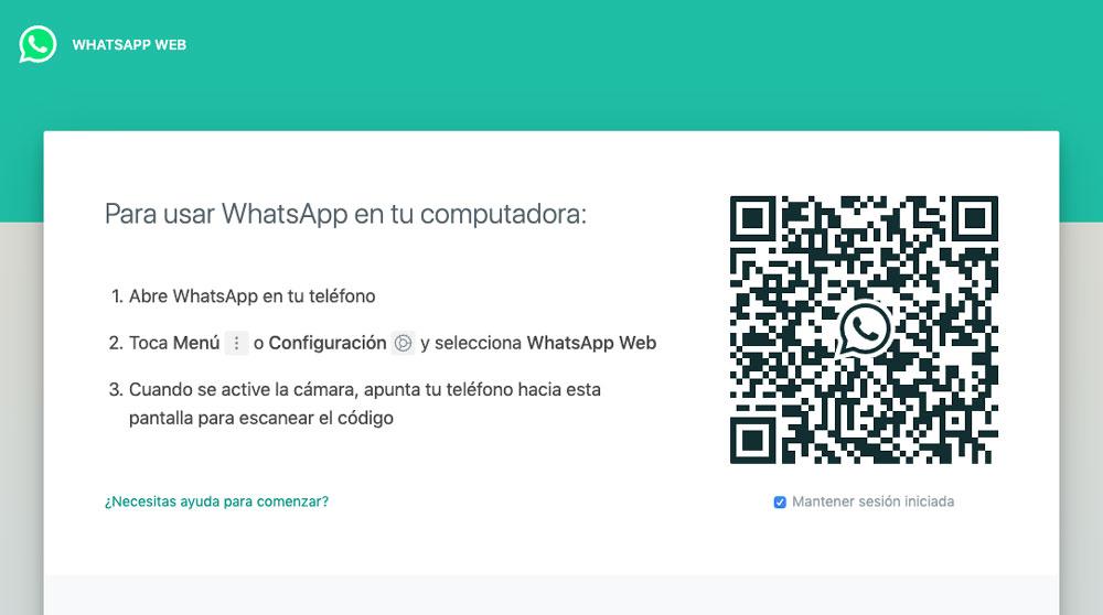 QR para iniciar sesión en WhatsApp Web
