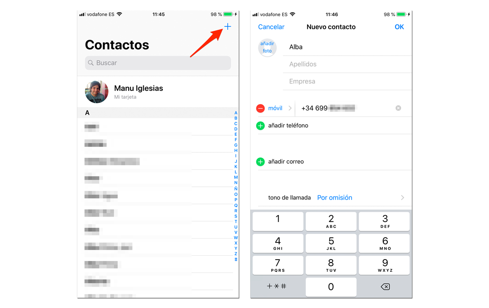 Añadir contactos a WhatsApp