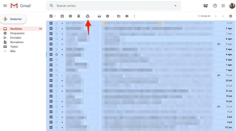 Enviar varios correos a Google Drive al mismo tiempo