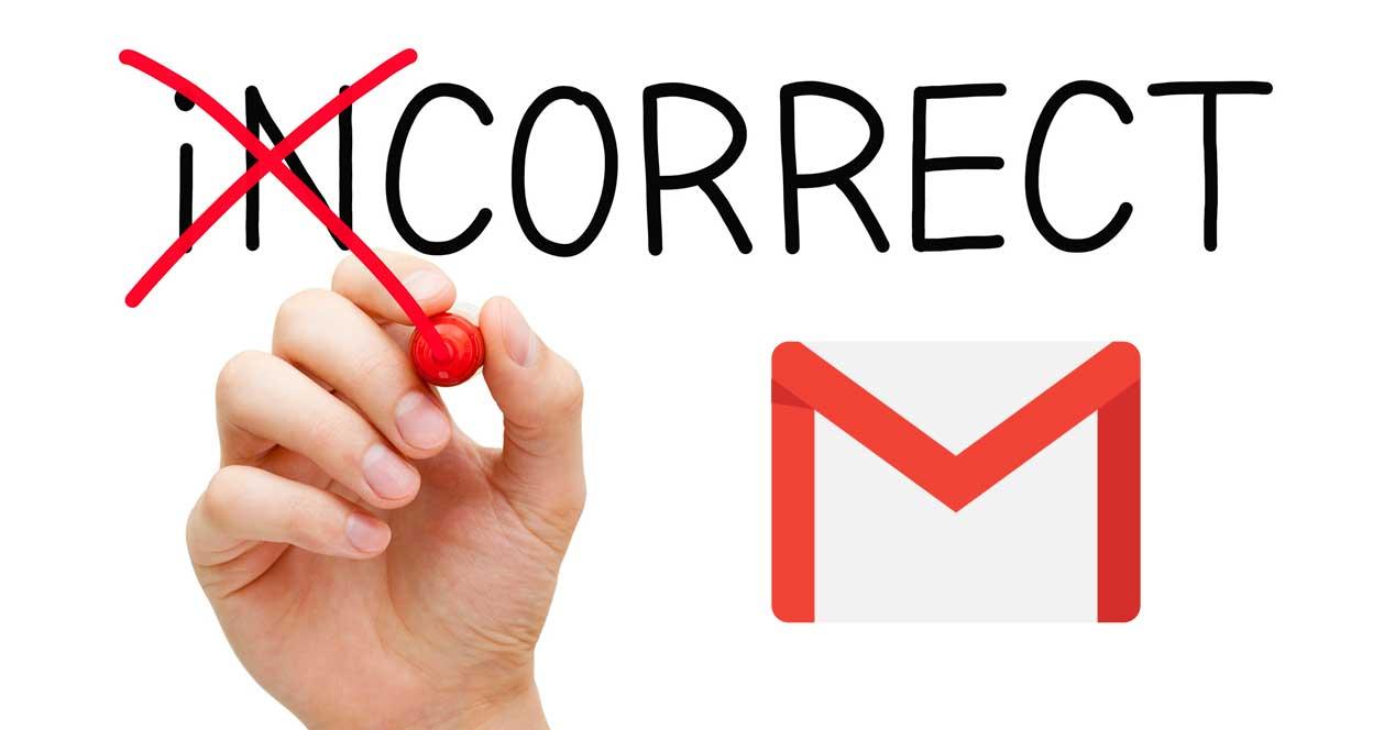gmail corregir error