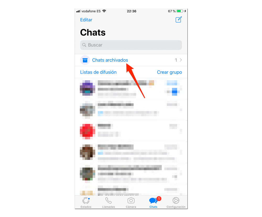 Chats archivados en WhatsApp