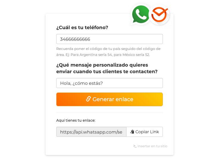 Generador de enlaces para iniciar conversaciones de WhatsApp