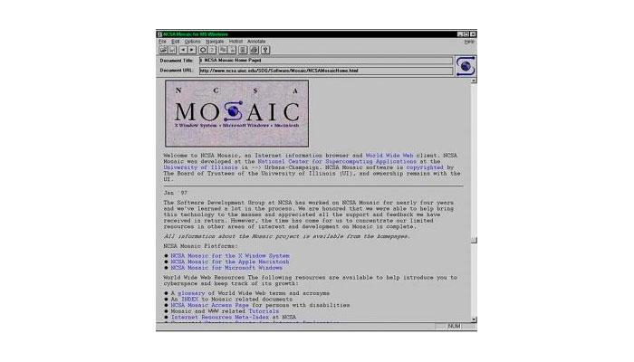 Mosaic, primer navegador web para entornos gráficos