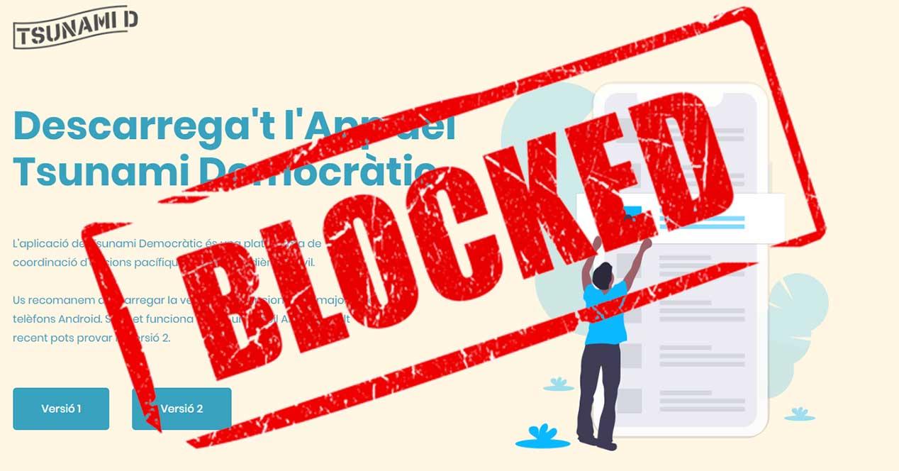 tsunami democratic web bloqueada