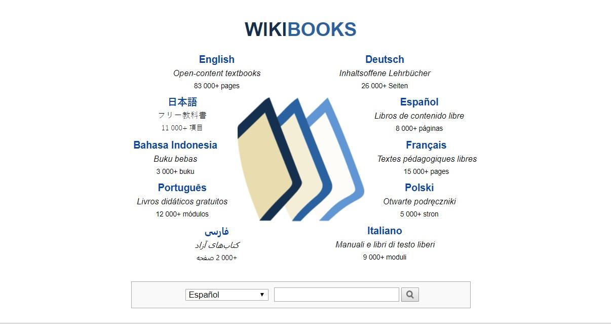 Descargar libros de texto gratis en Wikibooks