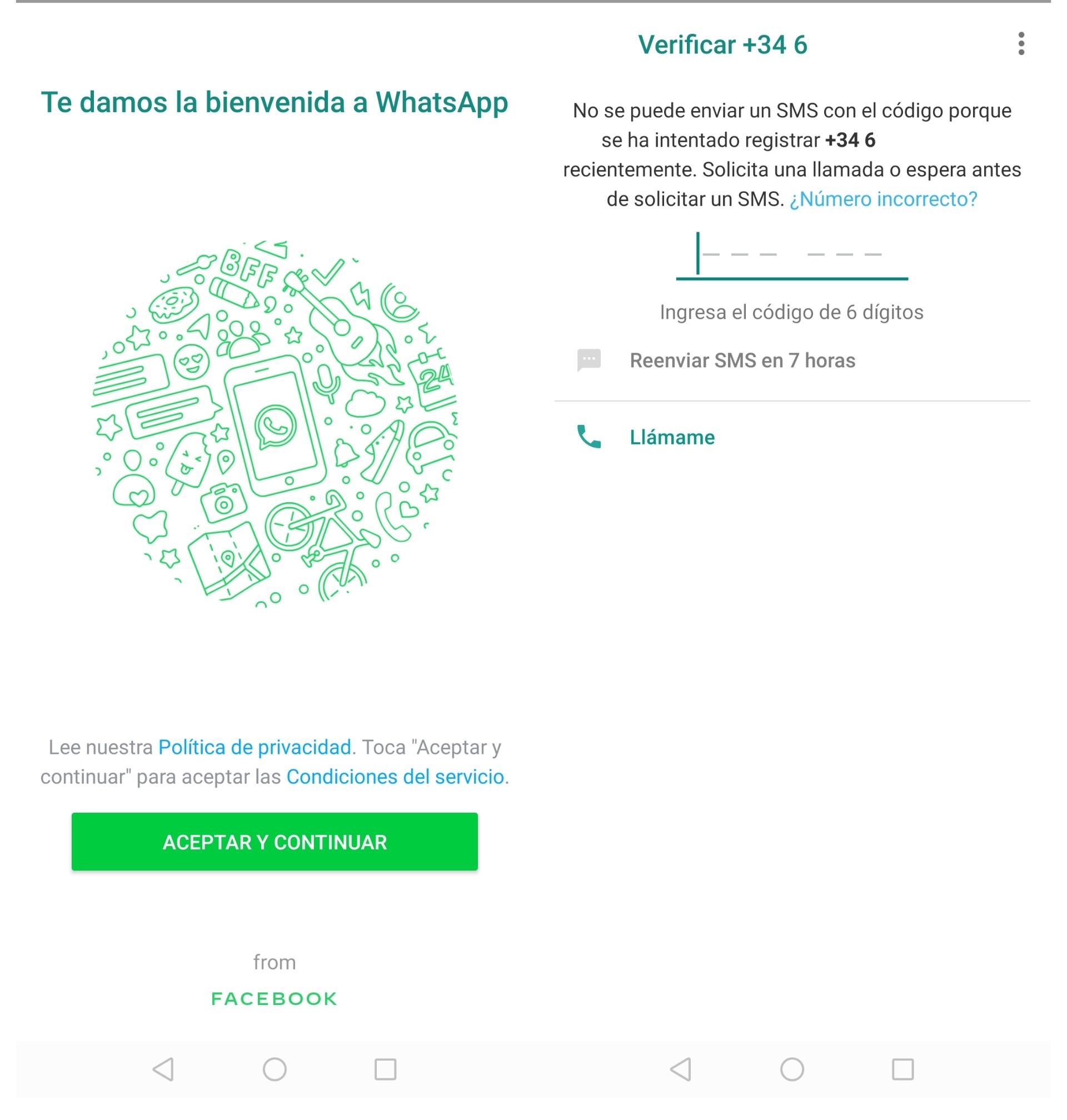 WhatsApp sin código de verificación