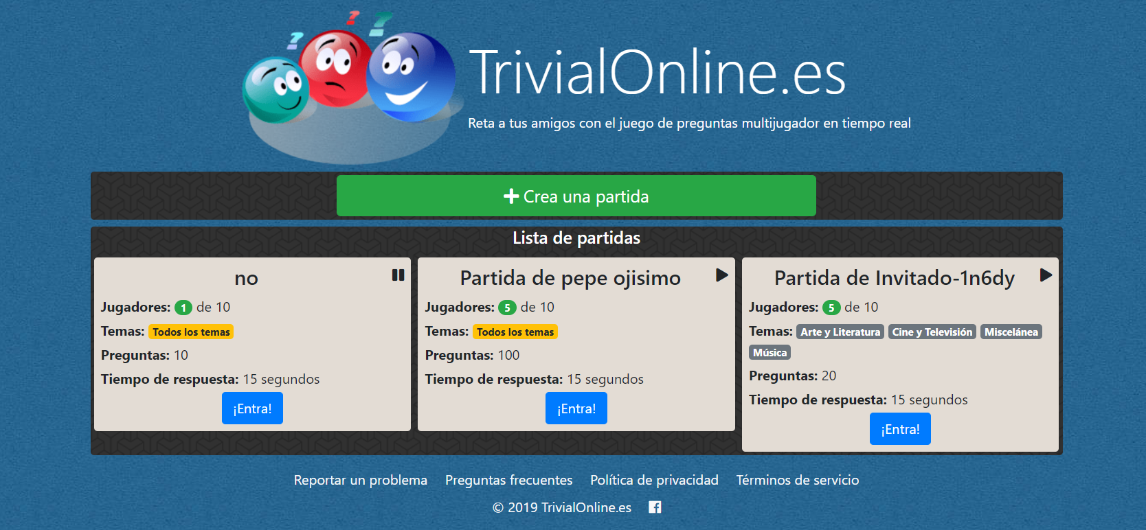 Trivialonine - Mejores trivial gratis online