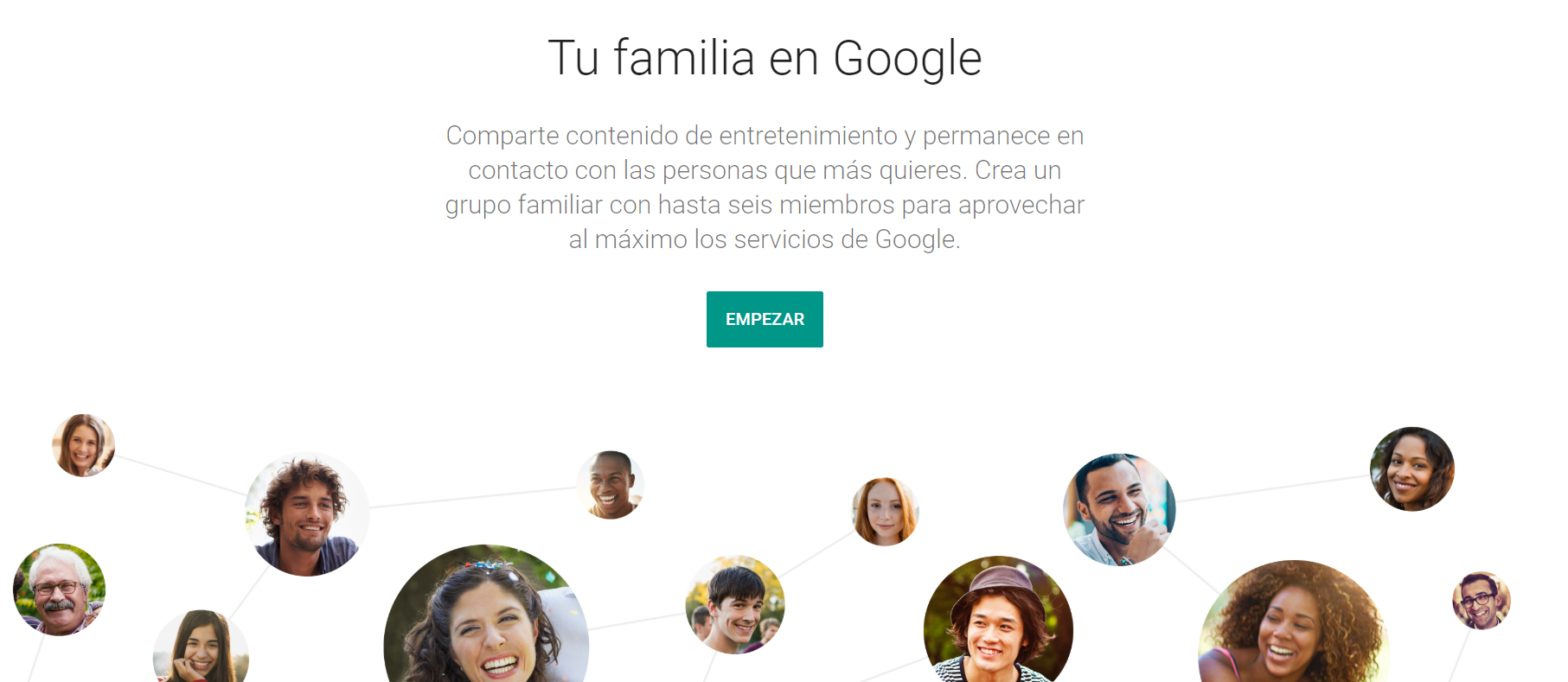 Crear grupo familiar en Google
