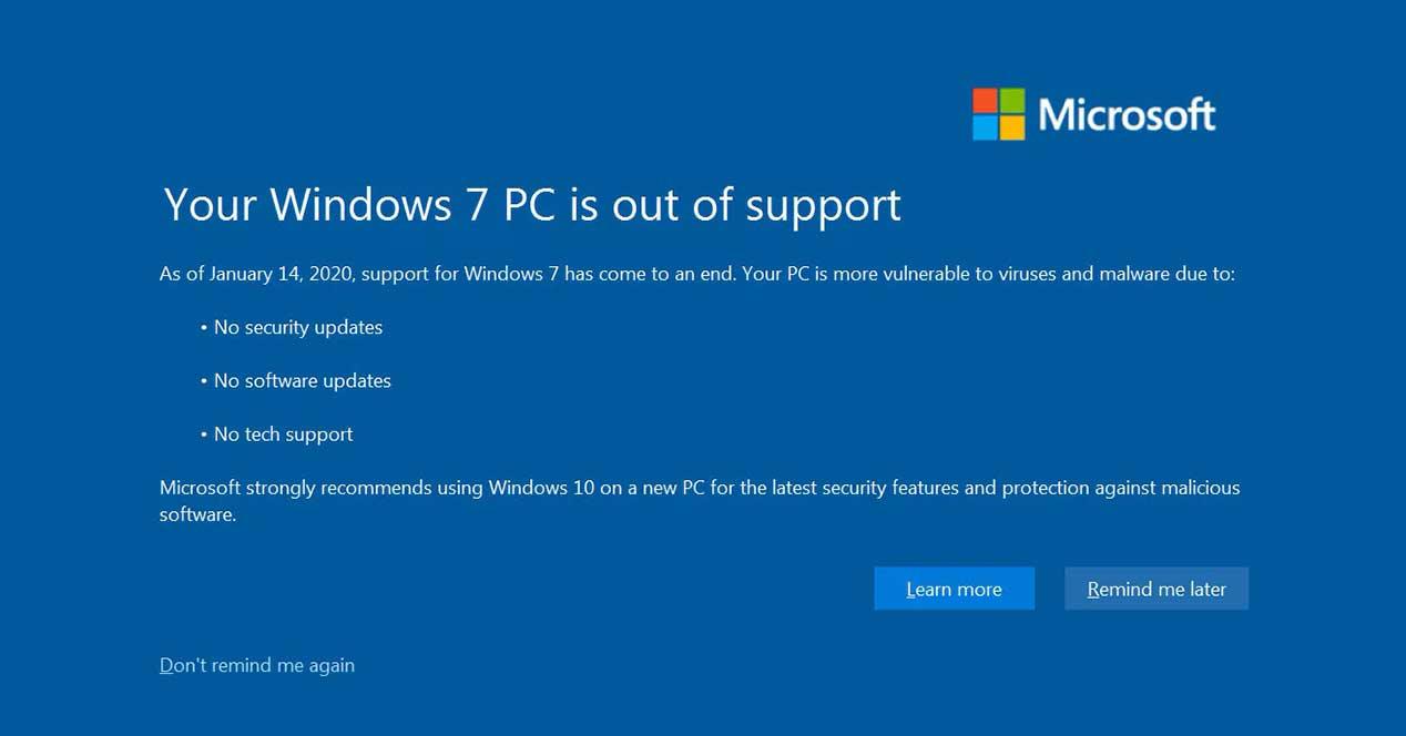microsoft windows 7 windows 10 alerta actualizar