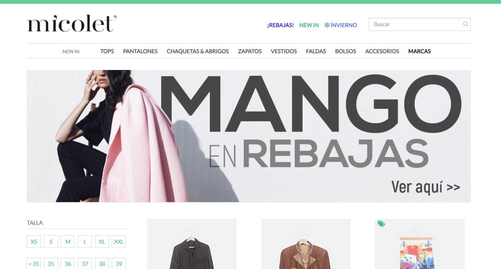 Micolet - Mejores webs para vender ropa