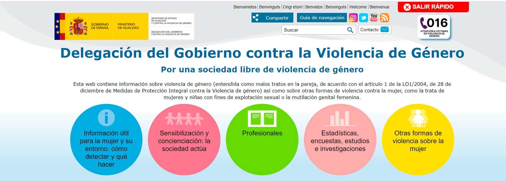 Webs para emergencias - Violencia de género