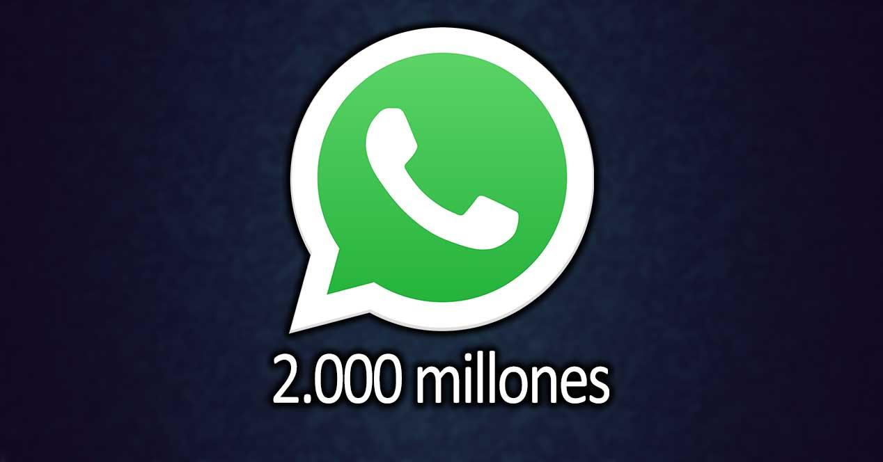whatsapp 2000 millones usuarios